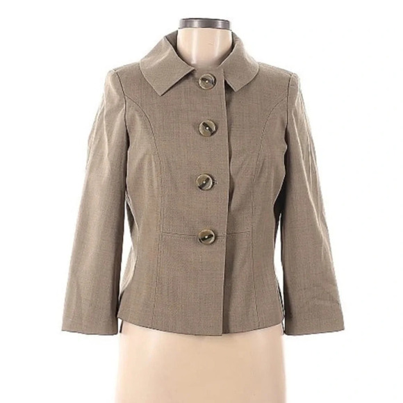 Vintage Banana Republic | Tan Wool Blend Button Down Blazer Jacket Size M Medium - Picture 1 of 5